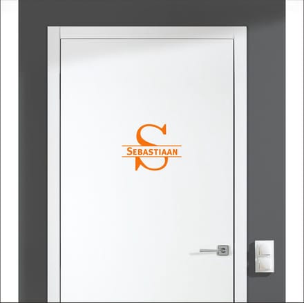 Deursticker Met Naam -  Sebastiaan - Oranje