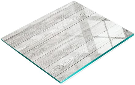 Decoratieve keukensnijplank van gehard glas en hout, 60x52 cm
