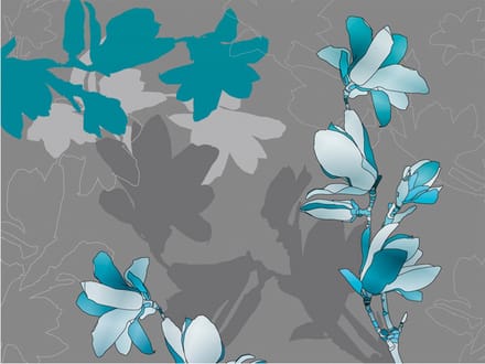 Fotobehang - Blauw magnolia.