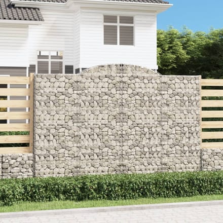 vidaXL - Schanskorven - 2 - st - gewelfd - 300x50x200/220 - cm - ijzer