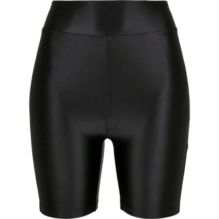 Urban Classics - Highwaist Shiny Metallic Korte cycle broek - S - Zwart