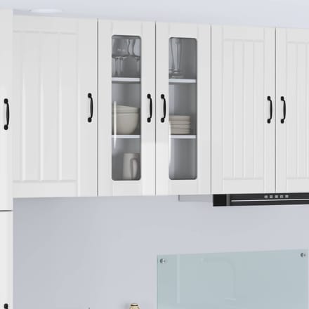 vidaXL - Wandglas - Kasten - LUCCA - Hoogglans - Wit - 60 - x - 31 - x - 80 - cm