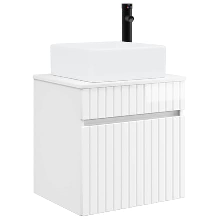 vidaXL - Wandgemonteerde - wastafelmeubel - Hoogglans - Wit - 49 - x - 41 - x - 63 - cm