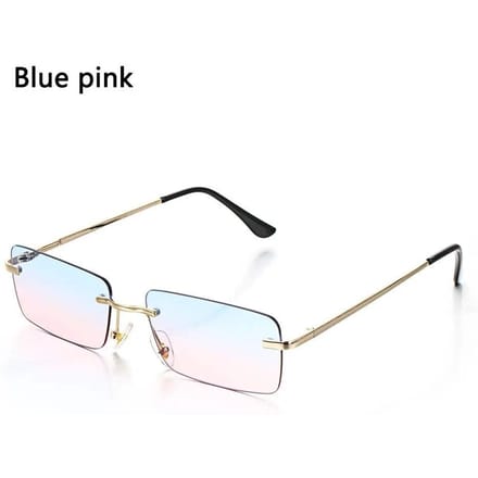 Mode Rechthoek Randloos Dames Zonnebril Unisex Retro Verloop Bril UV400 Bril Unisex Luxe Design Mode Zonnebril