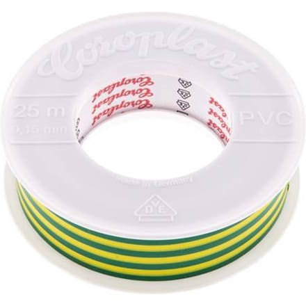 Elektrische Isolatietape Vde-Getest 25mm/25m Groen Geel
