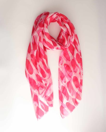 Biba scarf- Accessories Junkie Amsterdam- Dames- Lang- Katoen- Shawl- Gestript- Dun- Roze