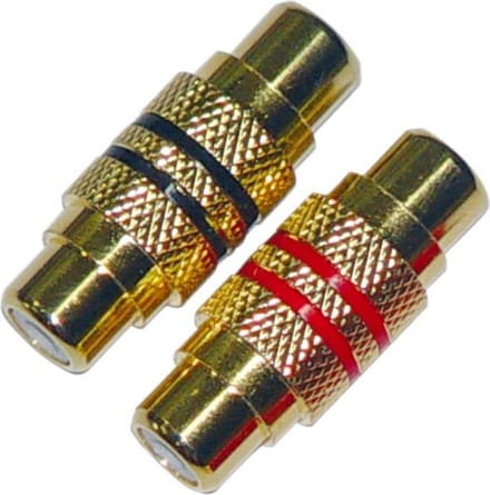 RCA Vergulde Connectoren 2 x Female Rood / Zwart
