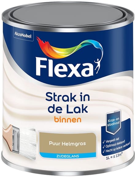 Flexa - Strak In De Lak Binnenlak Zijdeglans - Puur Helmgras - Mengverf - 1 L