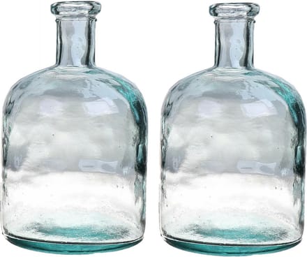 Bellatio Design Bloemenvaas - 2x - helder transparant glas - D15 x H24 cm - vaas