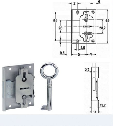 Meubelslot inlaat 15MM