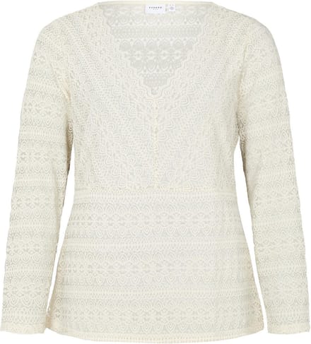 Vila Blouse Vichikka V-neck L/s Top/cur - Noos 14077121 Birch Dames Maat - W44