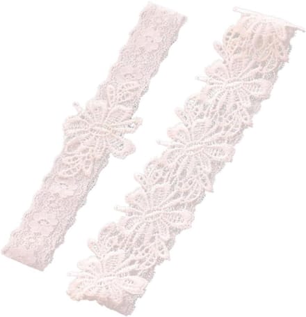 Kanten Kousenband - Bruids accessoire - Bruiloft versiering - Elastisch kant - 40-60 cm - Wit