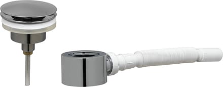Ben Fixed Wastafel Afvoerplug Set - Niet-afsluitbaar - met plat Meubelsifon 5/4" - Geborsteld zwart