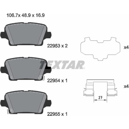 Remblokset TEXTAR 2295301, achter