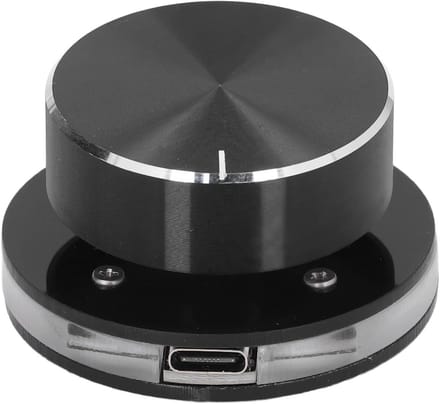 Volume Regelknop - Multimedia Controller - Muziek Bediening - RGB Verlichting - 50 mm Diameter - Zwart