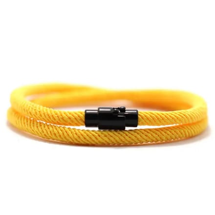 Nivard Armband - Staal - Nep Zilver - Heren - Geel 19cm