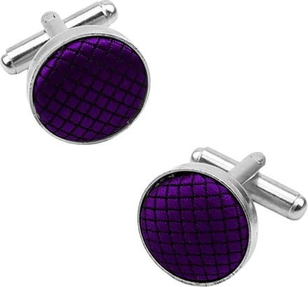 Fako Bijoux - Manchetknopen - Staal & Ruit - 16mm - Donkerpaars