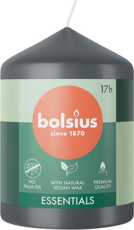 Bolsius - Stompkaars - Essentials - 80/58 - 1 Stuk - Stormy Grey