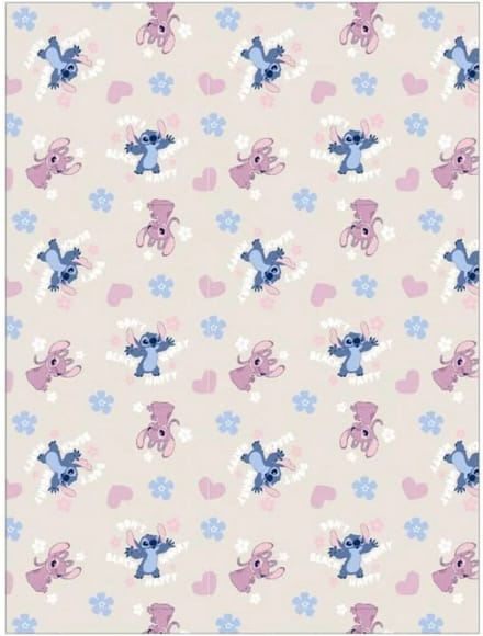 Stitch fleece plaid beige 110 x 150 cm - polyester