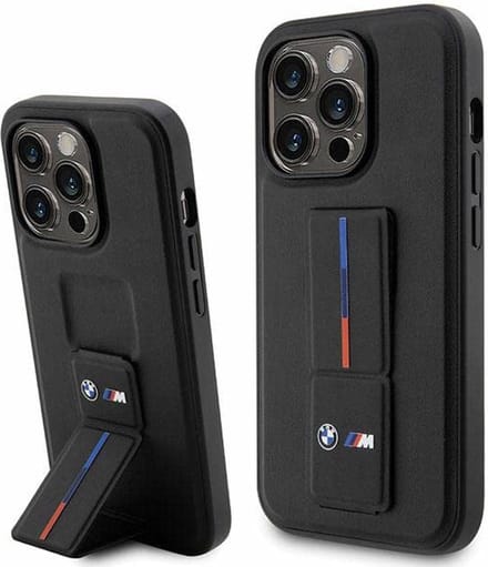 BMW hoesje voor iPhone 14 Pro 6.1" Zwart hardcase Grip Hot Stamp
