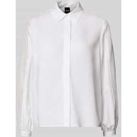 relaxed fit overhemdblouse van mix van lyocell en linnen model 'BADORA'