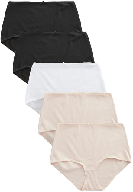 Next - Dames - Set van 5 katoenrijke slips - Zwart