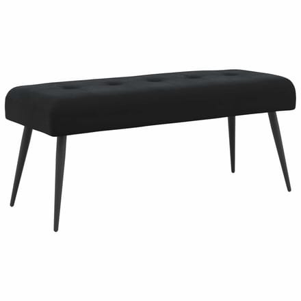 vidaXL - Bank - met - knopen - tufting - Zwart - 110 - x - 40 - x - 46 - cm - fluweel