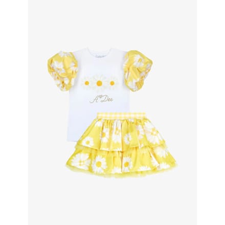 ADee Meisjes set rok dallas bright white