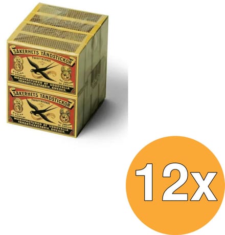 12x Zwaluw Lucifers Klein Doosje (8 stuks)