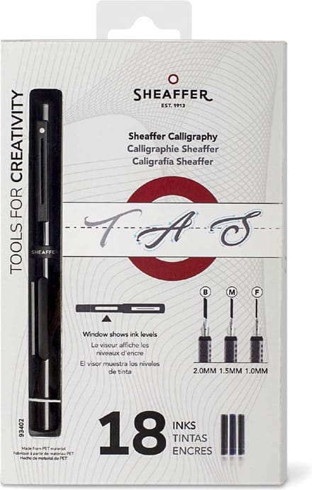 Sheaffer kalliegrafieset - zwart - penpunten F/M/B