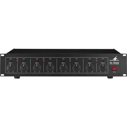 Monacor PA-1850D PA-versterker 50 W 8-kanaals 8 zones