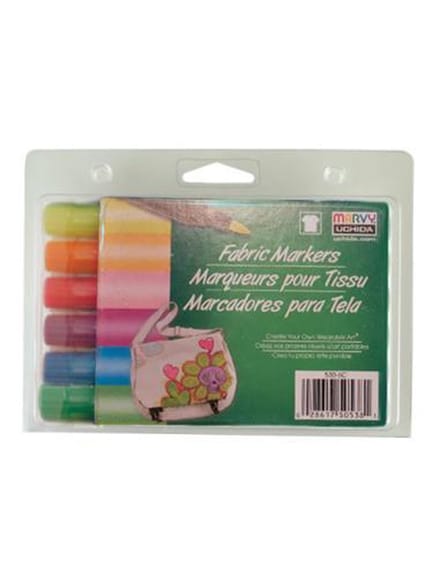 Marvy Uchida Textielstiften Brush Neon 6 Stuks