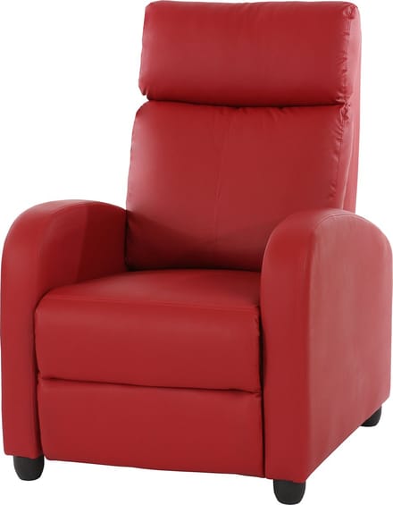 Televisiefotelstoel Relaxfauteuil Ligstoel Denver, kunstleer ~ rood