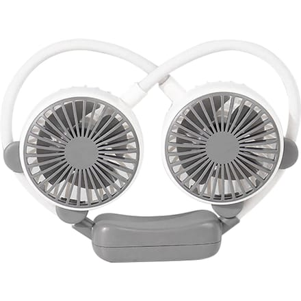 Draagbare nekventilator, buigbaar, draagbaar, USB-oplaadbaar, handsfree mini-hangventilator voor op kantoor en onderweg wit