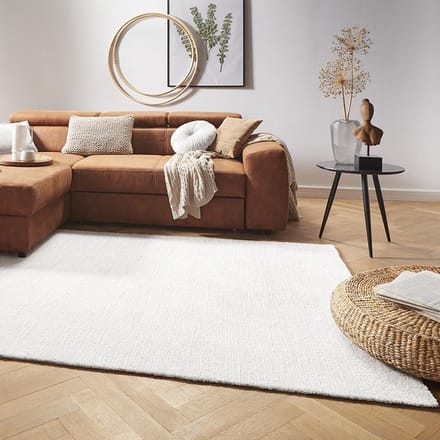 Effen vloerkleed - Supersoft crème 80x150