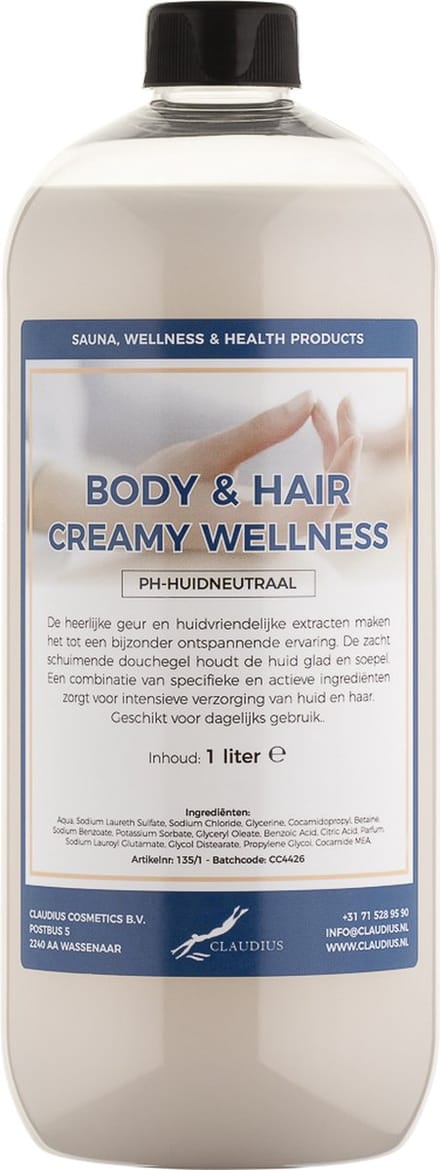 Body & Hair Creamy Wellness 1 liter - 2 in 1 voor lichaam en haar.