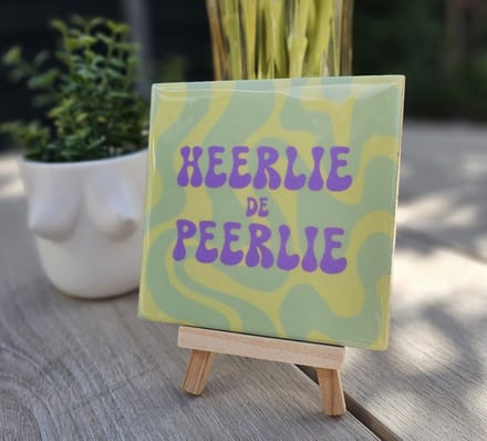 Daan kromhout design - Tegeltje heerlie green 10x10x1 cm