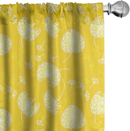 ABAKUHAUS Voorhangen – 2x75x245 cm – Geel-Wit, Microfaser