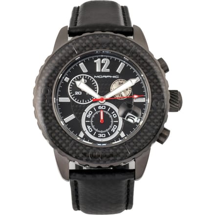 Morphic M51-serie chronograaf horloge met leren band met datum