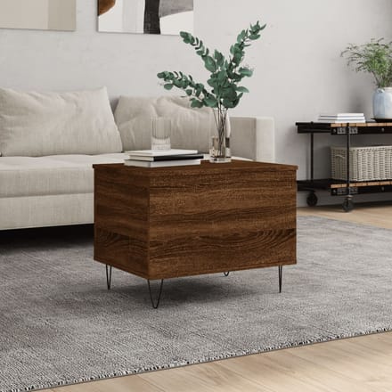 vidaXL - Salontafel - 60x44,5x45 - cm - bewerkt - hout - bruin - eikenkleur