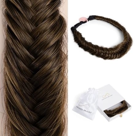 Infinity Braids - Jolie Fishtail Braid - Haarband - Haarband Dames - Haarbanden - Haarband Meisje - Jolie Copper Bronze