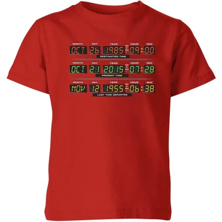 Back To The Future Destination Clock Kids' T-Shirt - Red - 122/128 (7-8 jaar)