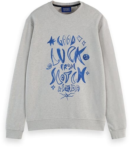 Scotch & Soda Washed Denim Graphic Sweat