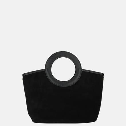 Charm London handtas suede zwart