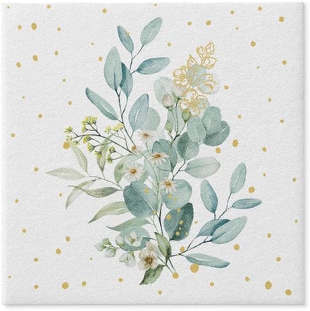 Famanu - Luxe Servetten – 50 stuks 40x40 cm – Eucalyptus Design – Herbruikbare Servetten voor Feest en Bruiloft
