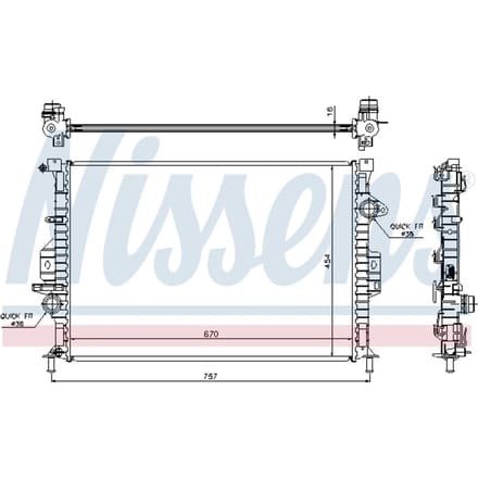 Radiator, motorkoeling NISSENS 66857