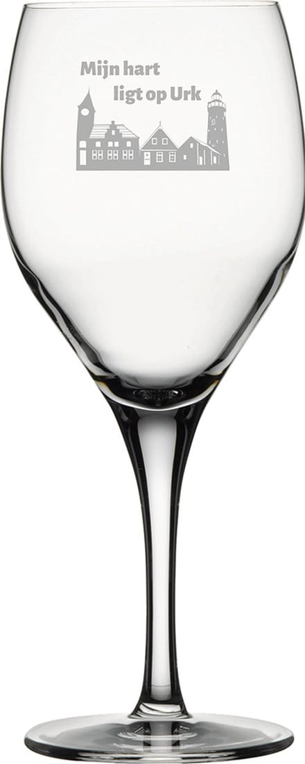Gegraveerde witte wijnglas 34cl Urk