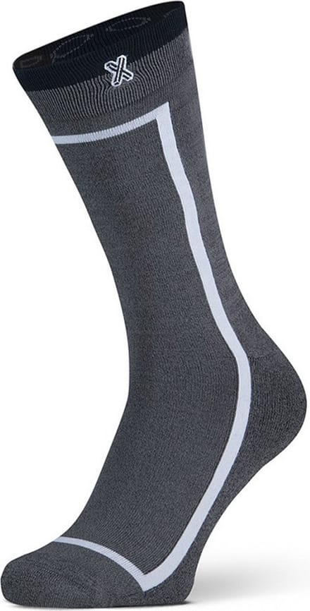 XPOOOS - Essential Graphics Heren bamboe Sokken - Badstof zool - 1-Pack - Maat 39/42 - Grijs