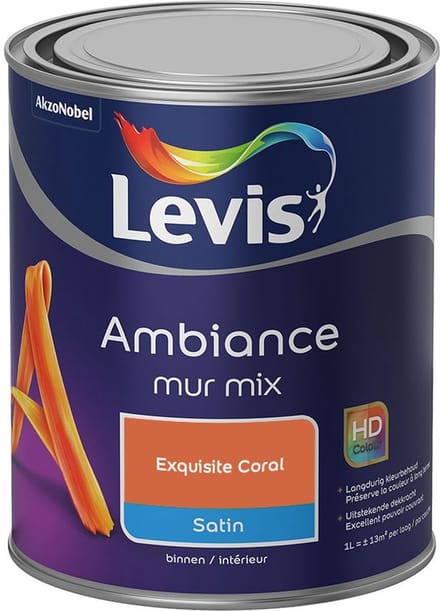 Levis - Ambiance Mur Satin Mix - Exquisite Coral - Mengverf - 1 L