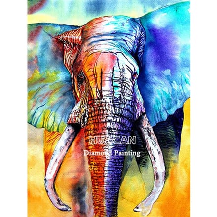 Peinture Diamant 5D Éléphant Forage Rond Complet Animal Broderie Diamant Point de Croix 20X30CM blue